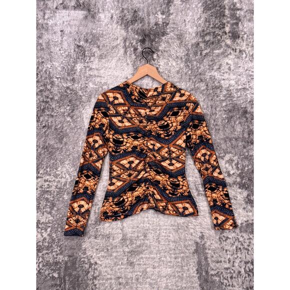 Ulla Johnson Geometric Print Blouse - Black, Brown, Blue - Picture 3 of 8